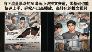 当下流量暴涨的AI漫画小说推文赛道，零基础也能快速上手，轻松产出高播放、高转化的推文视频-网赚资源网