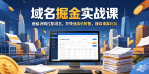 域名交易掘金实战课，低价收购过期域名，并快速高价转售，賺取丰厚利润【原创双语字幕】-网赚资源网