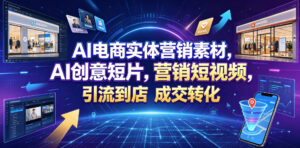 AI电商实体营销素材，AI创意短片，高效打造营销短视频，轻松引流到店，稳定提升门店客流与成交转化-网赚资源网