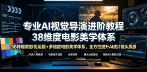 专业AI视觉导演进阶教程，38种爆款影视运镜+多维度电影美学体系，全方位提升AI成片高级感与镜头质感-网赚资源网