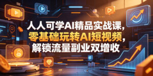 人人可学AI精品实战课，零基础玩转AI短视频，解锁流量副业双增收-网赚资源网