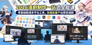 2026 AI漫剧制作一站式全能课，零基础精通多平台工具，快速批量产出原创漫剧-网赚资源网