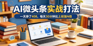 一天挣了408,AI微头条实战打法,每天30分钟比上班强N倍-网赚资源网