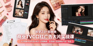 即梦2.0+剪映商业TVC口红广告大片实战课｜从分镜脚本创作到AI成片+后期精修，全流程打造品牌级产品广告-网赚资源网