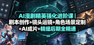 AI漫剧精英强化进阶课|剧本创作+镜头运镜+角色场景定制+AI成片+精细后期全精通-网赚资源网