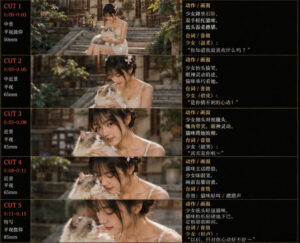 美女和猫故事提示词,人物一致性提示词+故事板-网赚资源网