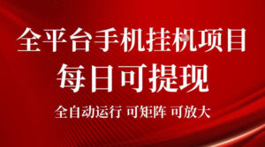 2026全平台手机挂G项目,每日可提现,单机900-1500每月,可矩阵可放大【揭秘】-网赚资源网