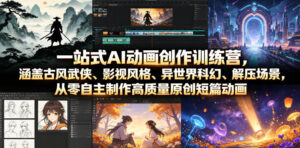 一站式AI动画创作训练营,涵盖古风武侠、影视风格、异世界科幻、解压场景,从零自主制作高质量原创短篇动画-网赚资源网