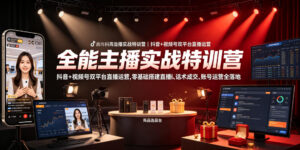 全能主播实战特训营|抖音+视频号双平台直播运营,零基础搭建直播间、精准选品、话术成交、账号运营全落地-网赚资源网