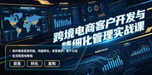 跨境电商客户开发与精细化管理实战课|海外精准客源挖掘、询盘转化、老客维护、客户分层全流程落地教程-网赚资源网