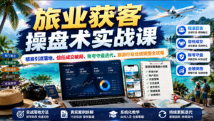 旅业获客操盘术实战课｜精准引流落地、信任成交破局、账号守盘迭代、旅游行业业绩突围全攻略-网赚资源网