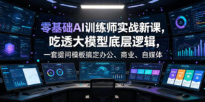 零基础AI训练师实战课,吃透大模型底层逻辑,一套提问模板搞定办公、商业、自媒体、设计、生活全场景AI落地应用-网赚资源网