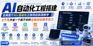 AI自动化工程搭建,全网首个Al+自动化工程项目实战教学,2个月开发一个属于你的全自动化数字员工,从0到1全栈实战-网赚资源网