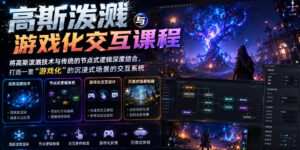 高斯泼溅与游戏化交互课程,将高斯泼溅技术与传统的节点式逻辑深度结合,打造一套“游戏化”的沉浸式场景的交互系统-网赚资源网
