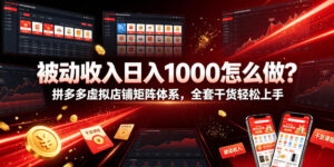 被动收入日入1000怎么做?拼多多虚拟店铺矩阵体系,全套干货轻松上手【揭秘】-网赚资源网