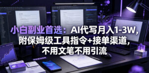 小白副业首选:AI代写月入1-3W,附保姆级工具指令+接单渠道,不用文笔不用引流【揭秘】-网赚资源网