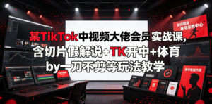 某TikTok中视频大佬会员实战课,含切片假解说+TK开中+体育by一刀不剪等玩法教学-网赚资源网