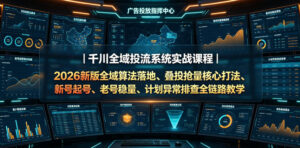 千川全域投流系统实战课程|2026新版全域算法落地、叠投抢量核心打法、新号起号、老号稳量、计划异常排查全链路教学-网赚资源网