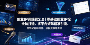 创业IP训练营2.0|零基础创业IP全阶打造、多平台矩阵精准引流、高转化内容写作、项目资源对接与口碑变现闭环课程-网赚资源网
