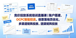 竞价投放系统培训直播课|账户搭建、OCPC智能控流、创意落地页优化、多渠道矩阵投放、团队管理与副业变现全阶实战-网赚资源网