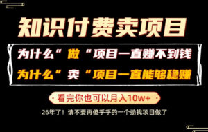普通人为什么能够靠卖项目轻松月入10W+,而做项目却容易成炮灰,卖项目为什么能够稳賺不赔?【揭秘】-网赚资源网