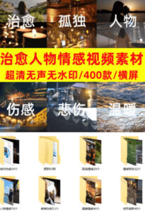 爆款短视频常用视频素材!抖音治愈伤感人物情感视频素材,400款合集,无声无水印,视频感氛围拉满-网赚资源网