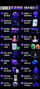 Codex智能体实战全能课|0基础从搭建技能到自动化落地,视频剪辑-办公-知识库-数字人全场景变现教程-网赚资源网