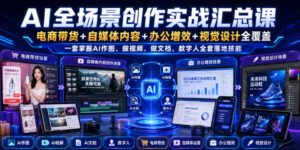 AI全场景创作实战汇总课|电商带货+自媒体内容+办公增效+视觉设计全覆盖,一套掌握AI作图、做视频、做文档、数字人全套落地技能-网赚资源网