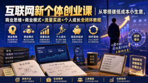 互联网新个体创业课|从零搭建低成本小生意,商业思维+商业模式+流量实战+个人成长全闭环教程-网赚资源网