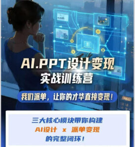 AI+PPT设计变现实战训练营,我们派单,让你的才华直接变现,三大核心模块带你构建Al设计x派单变现的完整闭环-网赚资源网