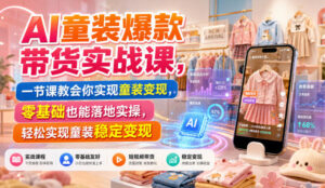 AI童装爆款带货实战课,一节课教会你实现童装变现,零基础也能落地实操-网赚资源网