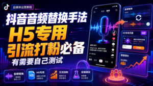 抖音音频替换手法H5专用,引流打粉必备,有需要自己测试-网赚资源网