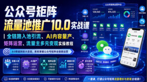 公众号矩阵流量池推广10.0实战课|全链路入池引流、AI内容量产、矩阵运营、流量主多元变现实操教程-网赚资源网