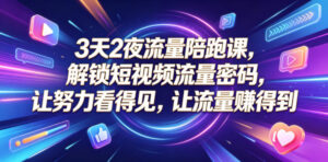 3天2夜流量陪跑课,解锁短视频流量密码,让努力看得见,让流量賺得到(更新0810)-网赚资源网