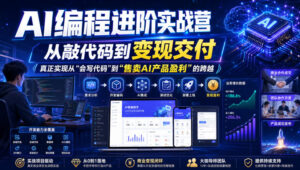 AI编程进阶实战营,从敲代码到变现交付,,真正实现从“会写代码”到“售卖AI产品盈利”的跨越-网赚资源网