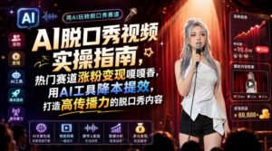 AI脱口秀视频实操指南，热门赛道涨粉变现嘎嘎香，用AI工具降本提效，打造高传播力的脱口秀内容-网赚资源网