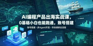 AI编程产品出海实战课,0基础小白也能跑通,账号搭建・多Agent开发・市场调研全流程,月入千刀跨境变现教程(更新)-网赚资源网