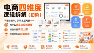 电商四维度逻辑拆解（初阶）不堆砌操作，只讲底层判断——为什么选品比投流重要、货盘如何决定上限、不同平台该走哪条路-网赚资源网