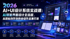 2026 AI+UI设计系统实战课:AI赋能界面设计全流程,从图标创作到商业级作品集打造-网赚资源网