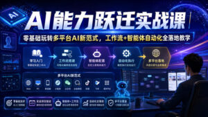 AI能力跃迁实战课|零基础玩转多平台AI新范式,工作流+智能体自动化全落地教学-网赚资源网