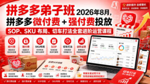 Ay干多多‑拼多多弟子班2026年8月,拼多多微付费+强付费投放SOP、SKU布局、切车打法全套进阶运营课程-网赚资源网
