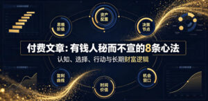 付费文章：有钱人秘而不宣的8条心法-网赚资源网