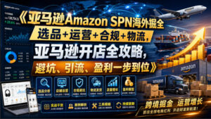 亚马逊Amazon SPN海外掘全,选品+运营+合规+物流,亚马逊开店全攻略,避坑、引流、盈利一步到位-网赚资源网