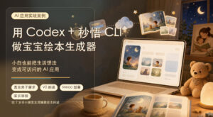 AI应用实战案例,用Codex+秒悟CLl做宝宝绘本生成器,小白也能把生活想法变成可访问的AI应用-网赚资源网