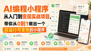 AI编程小程序从入门到变现实战项目，带你从0到1做出一个可运行可变现的小程序-网赚资源网