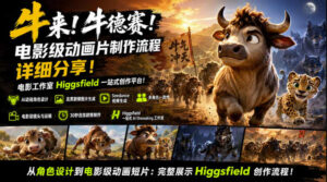 牛来!牛德赛!电影级动画片制作流程详细分享!电影工作室Higgsfield一站式创作平台,完整创作流程-网赚资源网