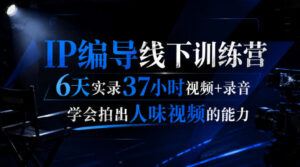 后浪·IP编导线下训练营,6天实录37小时视频+录音,学会拍出人味视频的能力-网赚资源网