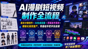 AI漫剧短视频制作全流程|剧本分镜创作・AI生成实操・剪辑发布落地・模板化高效量产,零基础手把手实战课-网赚资源网