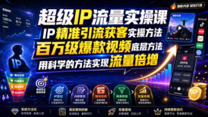 超级IP流量实操课，IP精准引流获客实操方法，百万级爆款视频底层方法，用科学的方法实现流量倍增-网赚资源网
