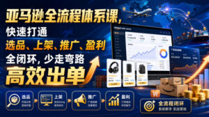 亚马逊全流程体系课，快速打通选品、上架、推广、盈利全闭环，少走弯路高效出单-网赚资源网
